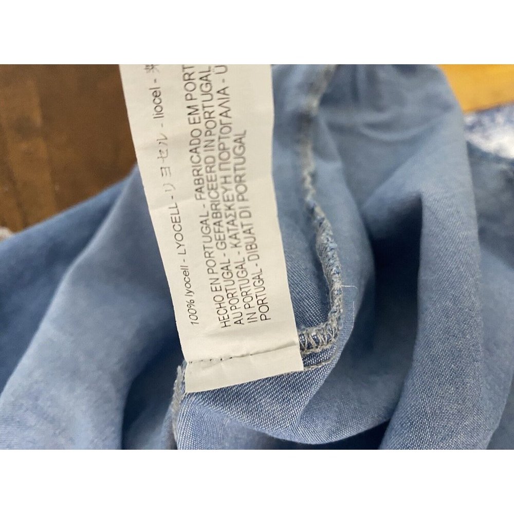 Zara Woman Blue Sheath Dress Women Size L Bell Sleeve Premuin Denim Collection - Picture 4 of 4